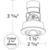 650 Lumens - 6 Watt - 3000 Kelvin - 1 in. New Construction LED Gimbal Downlight Fixture Thumbnail