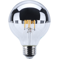 500 Lumens - 5.5 Watt - 2700 Kelvin - LED G25 Silver Bowl Filament Globe - 60 Watt Equal - Medium Base - 90 CRI - 120 Volt - Satco S12541