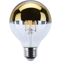 3.15 in. Dia. - LED G25 Gold Bowl Globe Filament Bulb - 5.5 Watt - 60 Watt Equal - Warm White - 500 Lumens - 2700 Kelvin - Medium Base - 90 CRI - 120 Volt - Satco S12542