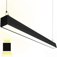 4 ft. Color Selectable Architectural LED Linear Fixture - Up/Down Light - 6500 Total Lumens - Black - Linkable - 50 Watt - Kelvin 3000-4000-5000 - 120-277 Volt - Euri Lighting EUD4-50W103SW-B