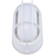 8.5 in. Color Selectable LED Oval Cage Bulk Head Fixture - Ribbed Glass Lens - White Finish Thumbnail