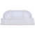 8.5 in. Color Selectable LED Oval Cage Bulk Head Fixture - Ribbed Glass Lens - White Finish Thumbnail