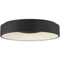 18 in. LED Flush Mount Ceiling Light Fixture - White Baffle - Black Finish - Orbit Collection - 1300 Lumens - 20 Watt - 3000 Kelvin - 90 CRI - 120 Volt - Nuvo 62-1452