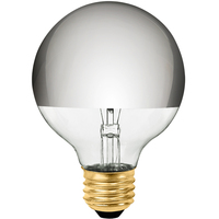 40 Watt - 3.1 in. Dia. - G25 Globe Incandescent Light Bulb - Clear Silver Bowl - Medium Brass Base - 120 Volt - Satco S3861