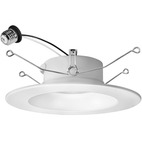 1400 Lumens - 15 Watt - 5-6 in. Color Selectable Retrofit LED Downlight Fixture - Medium Base - Kelvin 2700-3000-3500-4000-5000 - 70 Watt Incandescent Equal - Round - White Trim - 90 CRI - 120 Volt - PLT-13631