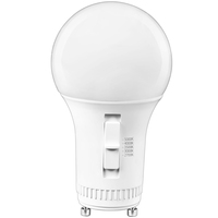 800 Lumens - 9 Watt - LED A19 Light Bulb with 5 Selectable Color Temperatures - Kelvin 2700-3000-3500-4000-5000 - 60 Watt Equal - GU24 Base - 120 Volt - PLT-13578
