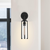 17 in. x 5 in. Wall Sconce Fixture - Clear Glass - Black Finish Thumbnail