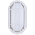 8.5 in. Color Selectable LED Oval Cage Bulk Head Fixture - Ribbed Glass Lens - White Finish Thumbnail