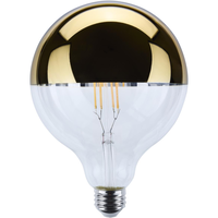 800 Lumens - 8 Watt - 2700 Kelvin - LED G40 Gold Bowl Filament Bulb - 100 Watt Equal - Medium Base - 90 CRI - 120 Volt - Satco S12546