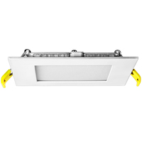700 Lumens - 10 Watt - 4 in. Selectable New Construction LED Downlight Fixture - Hardwire - Kelvin 2700-3000-3500-4000-5000 - 60 Watt Incandescent Equal - Square - White Trim - 90 CRI - 120 Volt - Halco 89096