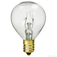 10 Watt - 1.4 in. Dia. - G11 Globe Incandescent Light Bulb - Clear - Candelabra Brass Base - 120 Volt - Sunlite 01610SU