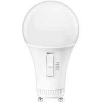 1600 Lumens - 14 Watt - LED A19 Light Bulb with 5 Selectable Color Temperatures - Kelvin 2700-3000-3500-4000-5000 - 100 Watt Equal - GU24 Base - 120 Volt - PLT-13587