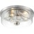 15 in. Flush Mount Ceiling Fixture - Clear Glass - Nickel Finish Thumbnail