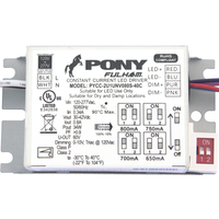 Selectable LED Driver - Dimmable - 33.6 Watt - 650-700-750-800mA Output Current - 120-277 Volt Input - 30-42 Volt Output - Works With Constant Current Products Only - Fulham PYCC-2U1UNV080S-40C