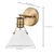 10 in. x 7 in. Wall Sconce Fixture - White Shade - Brass Finish Thumbnail