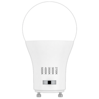 800 Lumens - 9 Watt - LED A19 Light Bulb with 5 Selectable Color Temperatures - GU24 Base - Kelvin 2700-3000-3500-4000-5000 - 60 Watt Equal - 92 CRI - 120 Volt - Green Creative 38345