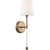 19 in. x 5.5 in. Wall Sconce Fixture - White Shade - Brass Finish Thumbnail