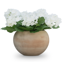 20 in. Wide White Hydrangea Topiary - UV Resistant - Urn Not Included - 8 in. x 6.75 in. Base - Indoor/Outdoor - PLT-20352