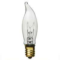 7 Watt - Clear - Bent Tip - Incandescent Petite Chandelier Bulb - Candelabra Base - 130 Volt - Bulbrite 403307