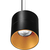 6 in. x 6 in. Wattage Selectable LED Pendant Fixture - Gold Baffle - Black Finish Thumbnail