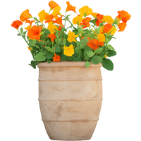 45 in. Wide Yellow and Orange Petunia Topiary - UV Resistant - Planter Not Included - 8 in. x 6.75 in. Base - Indoor/Outdoor - PLT-20353