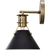 10 in. x 7 in. Wall Sconce Fixture - Black Shade - Brass Finish Thumbnail