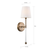 19 in. x 5.5 in. Wall Sconce Fixture - White Shade - Brass Finish Thumbnail
