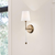 19 in. x 5.5 in. Wall Sconce Fixture - White Shade - Brass Finish Thumbnail