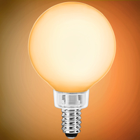 500 Lumens - 5 Watt - 2 in. Dia. - LED G16.5 Globe Filament Bulb - Warm Dimming 3000 to 1800 Kelvin - Opal Finish - 60 Watt Equal - Candelabra Base - 90 CRI - 120 Volt - PLT-13539