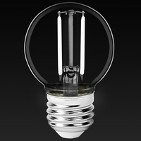 1.97 in. Dia. - LED G16 Globe Filament Bulb - 2.5 Watt - 25 Watt Equal - Warm White - Clear - White Filament - 250 Lumens - 2700 Kelvin - Medium Base - 90 CRI - 120 Volt - PLT-13419