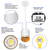 5 in. x 4 in. Wattage Selectable LED Pendant Fixture - Gold Baffle - White Finish Thumbnail