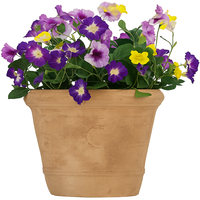 45 in. Wide Purple and Yellow Petunia Topiary - UV Resistant - Planter Not Included - 8 in. x 6.75 in. Base - Indoor/Outdoor - PLT-20354