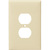 Duplex Receptacle Wall Plate - Ivory - 1 Gang Thumbnail