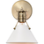 10 in. x 7 in. Wall Sconce Fixture - White Shade - Brass Finish Thumbnail