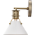 10 in. x 7 in. Wall Sconce Fixture - White Shade - Brass Finish Thumbnail
