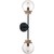 26 in. x 6 in. Wall Sconce Fixture - Clear Glass - Black and Brass Finish Thumbnail