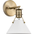 10 in. x 7 in. Wall Sconce Fixture - White Shade - Brass Finish Thumbnail