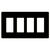 Decorator Wall Plate - Black - 4 Gang Thumbnail