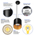 6 in. x 6 in. Wattage Selectable LED Pendant Fixture - Gold Baffle - Black Finish Thumbnail