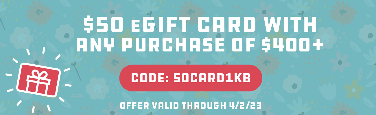 $50 eGift Card With Any Purchase of $400+