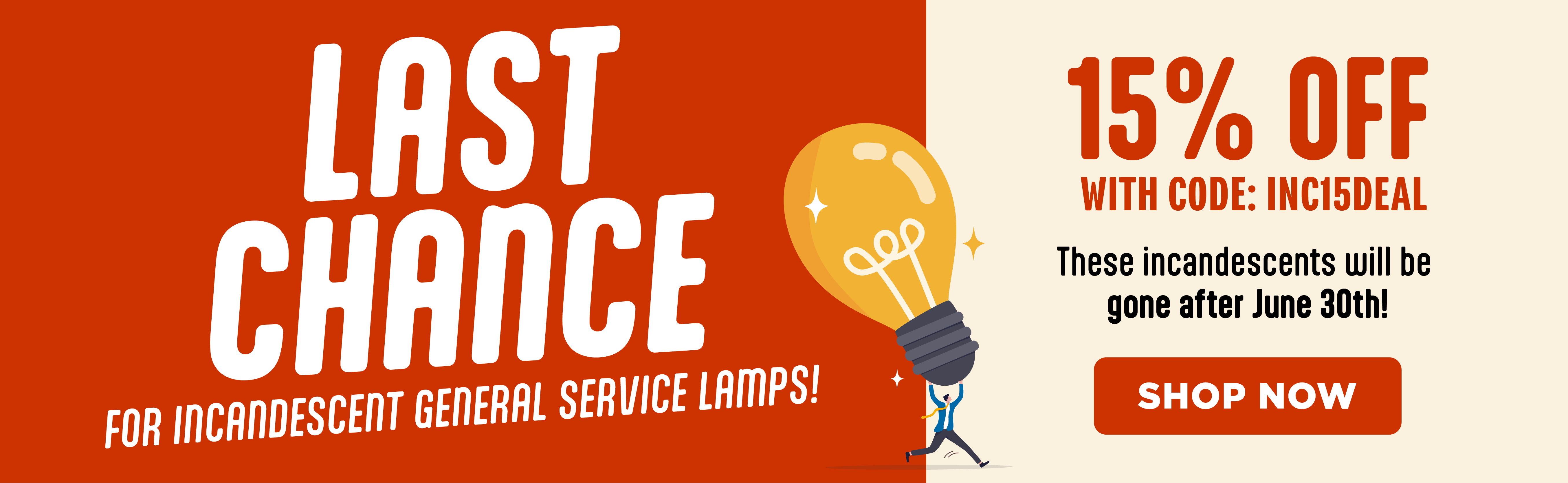 15% Off Select Incandescent Bulbs