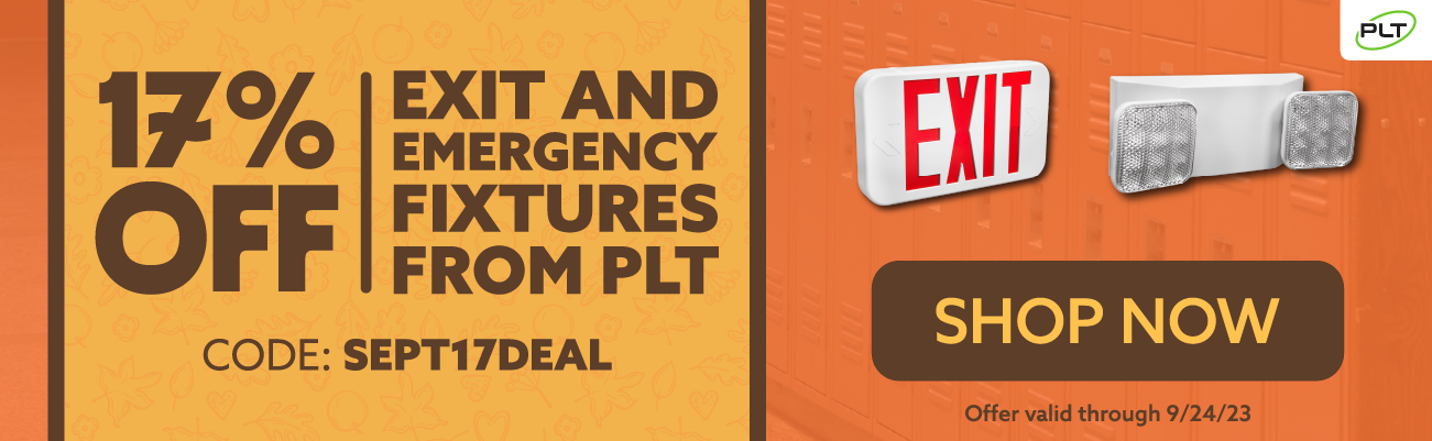 17% Off All Emergency & Exit Fixtures from PLT