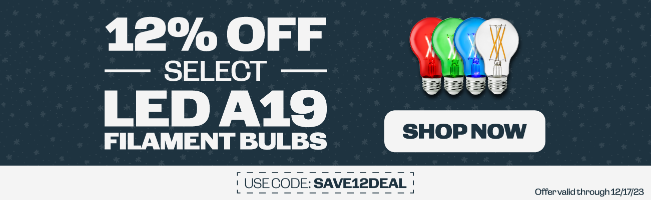 12% Off Select LED A19 Filament Bulbs
