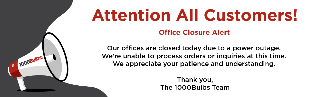 1000Bulbs.com is closed today